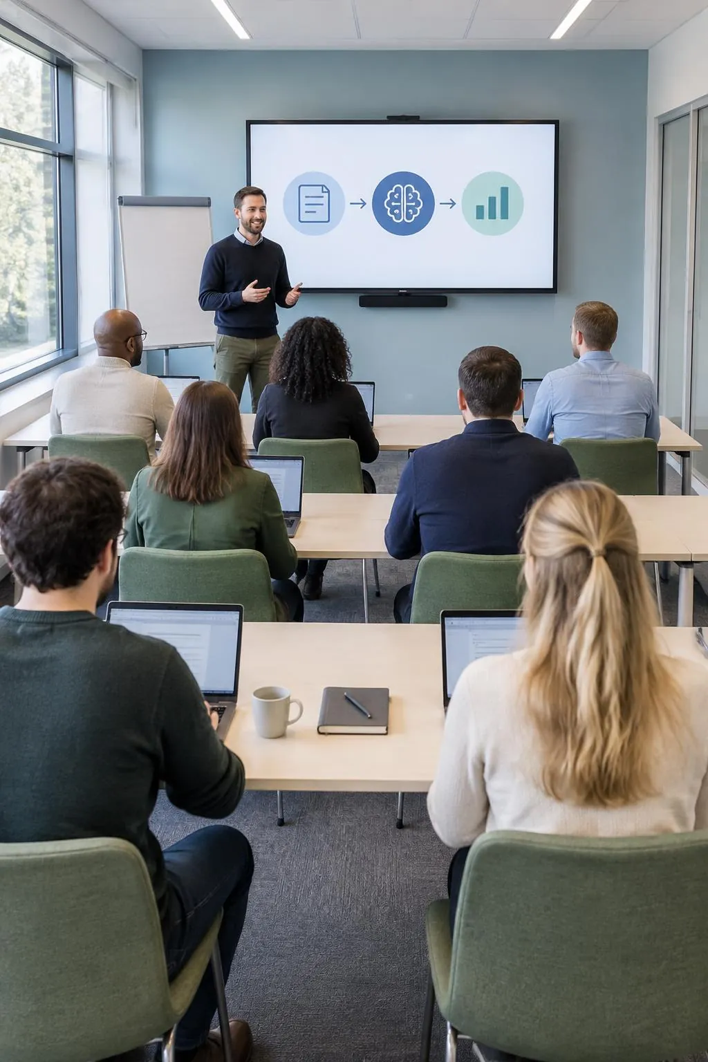 Medewerkers werken samen aan de praktische toepassing van AI