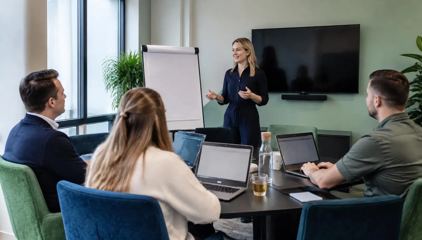 Medewerkers oefenen tijdens een praktische training met AI en ChatGPT